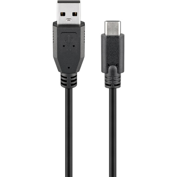 USB-C™ till USB-A-kabel, 1,8 m, svart