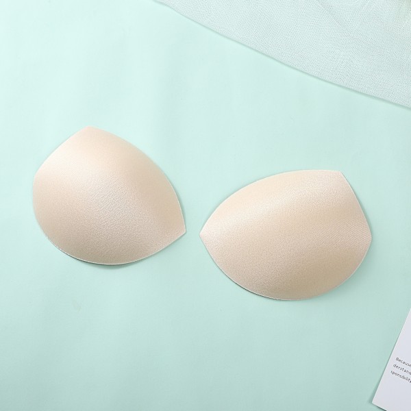 1 par trekantsamlende udskiftelige bh-puder til kvinders bh-skål Beige