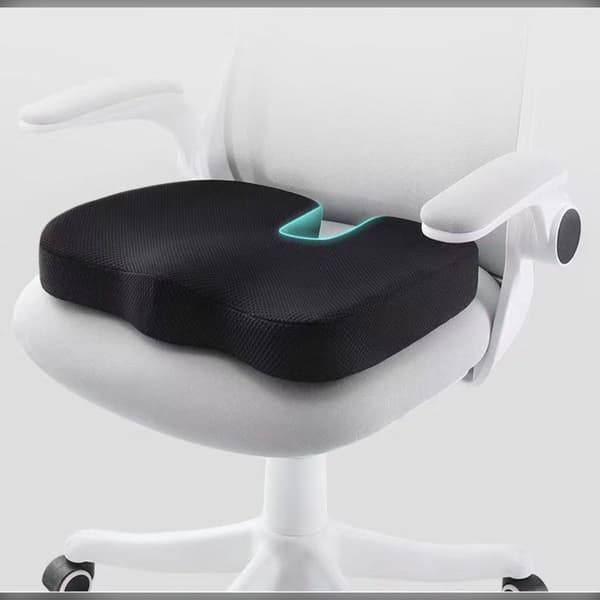 Memory Foam Andningsbart Ländryggsstöd och Sittdynsset för Bekväm Sittning Grey Grey