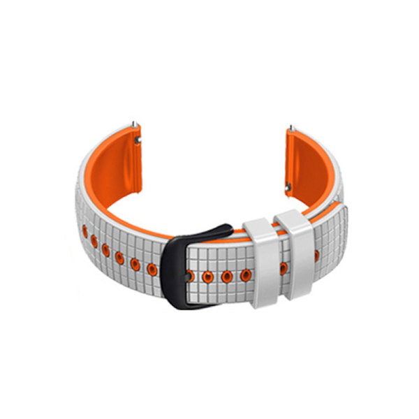 Silikonarmband för Samsung Galaxy Watch 3 & Garmin Forerunner 255 Vit+orange 20 mm