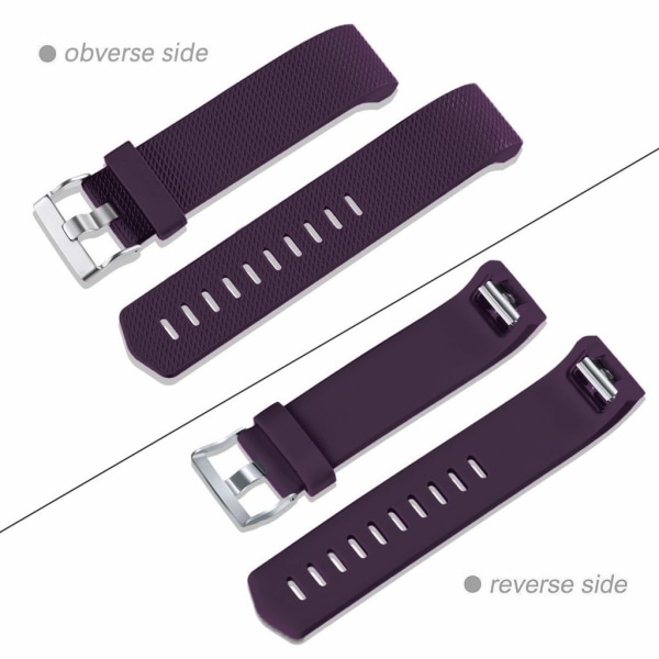 Fitbit Charge 2 armband silikon 3-pack (S) Svart/Blå/Lila