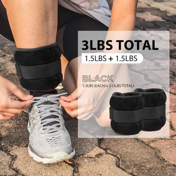 Dansvikter för handled och fotled - 1,5LB Svarta viktade sandsäckar