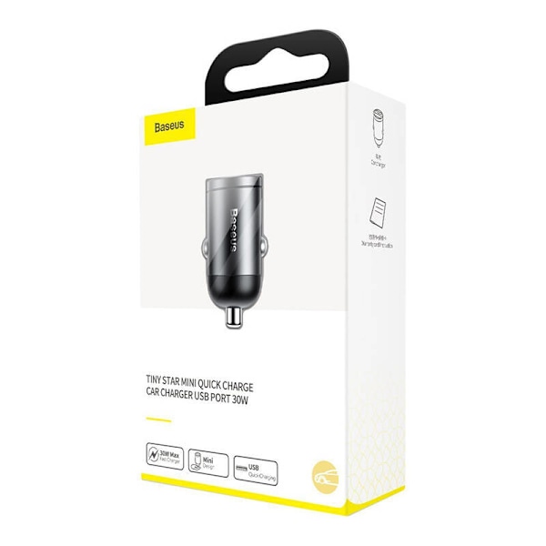 Baseus Tiny Star Mini Quick Charge Billaddare USB Port 30W Grå