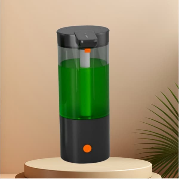 Berøringsfri automatisk sæbedispenser 400ml – USB genopladelig 1200mah sensor 0.3s, væskedispenser til køkken, badeværelse og kontor, sort ABS