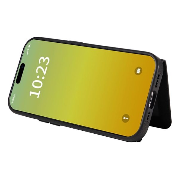 Multifunktionellt telefonfodral med korthållarställ för iPhone iPhone 15 Pro
