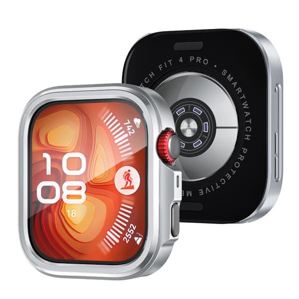 Metallskyddsfodral Kompatibelt med Huawei Fit 4 Pro - Zinklegering & PC Halvram Silver Silver