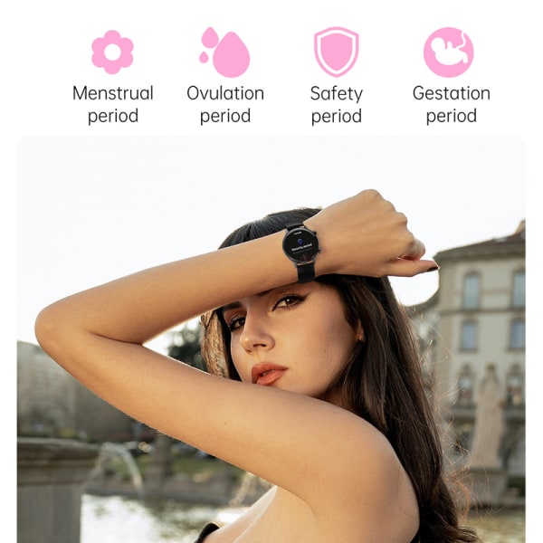 Smart Watch Lämplig för kvinnor Svart