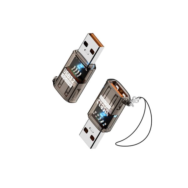 USB 3.2 han til hun-adapter 2-pak, op til 10 Gbps, ABS-forlænger til computer, bil og kompatible USB-interfaces Black Black