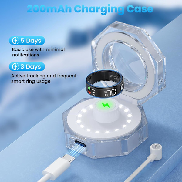 Smart Ring: Din ultimative sundheds- og fitnesstracker Sort 10