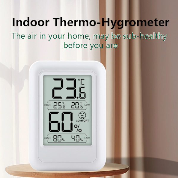 TS-FT0400 Inomhustermometer Hygrometer med Komfortnivå