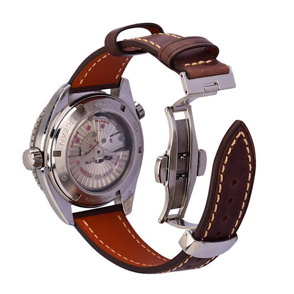 Klockarmband i äkta läder med dubbla fjärilsspänne - 20MM kaffe