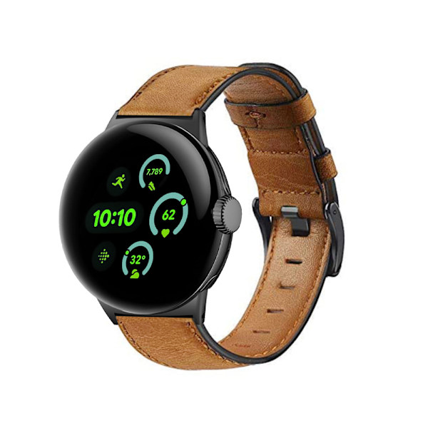 Armband i äkta Läder för Google Pixel Watch 3 (45mm) - Brun