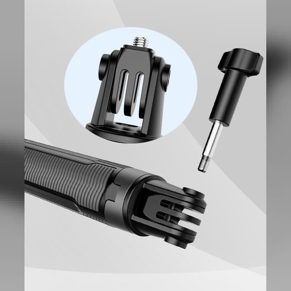 Selfiestangsstativ til actionkamera med 50 cm teleskopstang i fem sektioner