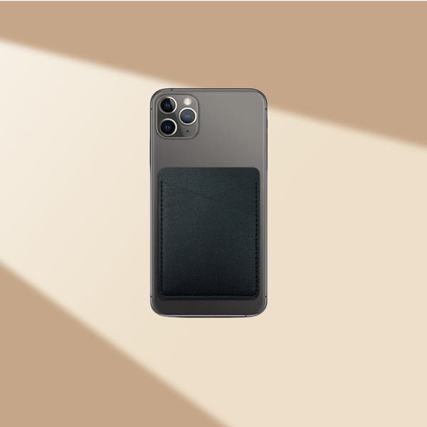 Slank PU Læder Telefonkortholder med 2 Kortpladser Black Black