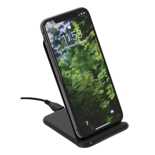 Desktop fast charger, angled stand, 10W, Qi 1.2.4, black
