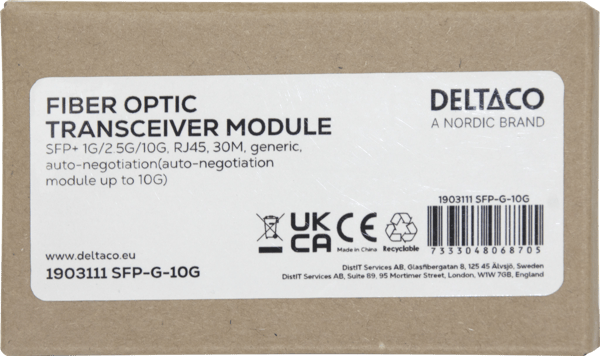SFP+ 1G/2.5G/10G, RJ45, 30M, Generic