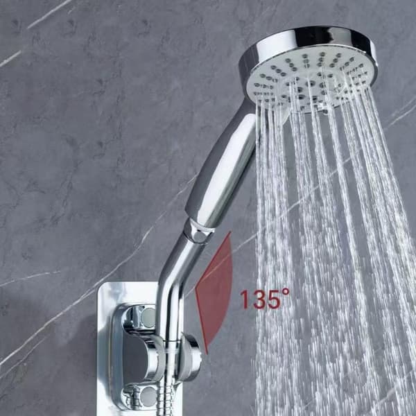 Adjustable Copper Shower Elbow 152mm 135° Rotatable Angle Adapter Silver Finish