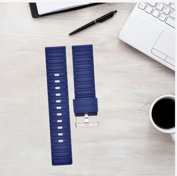 22mm Vågmönstrad Silikonrem för Galaxy Watch7/FE/4/5/6 Blue Blue