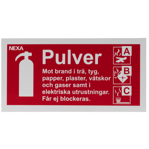 BSP-1020 Skilt til pulverildslukker