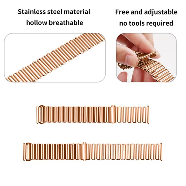 18MM Rustfrit Stål Urrem til Huawei GT5 Serien PinkGold PinkGold