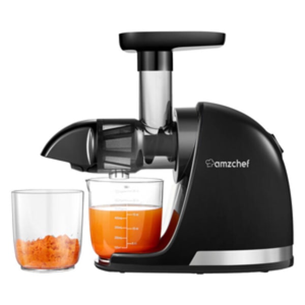 AMZCHEF 1501-BK-SM långsamtgående juicepress (svart)