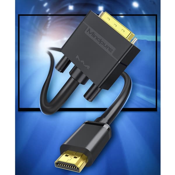 HDMI til DVI Kabel - Forbind din computer, TV og spilkonsol 5 m 5 m