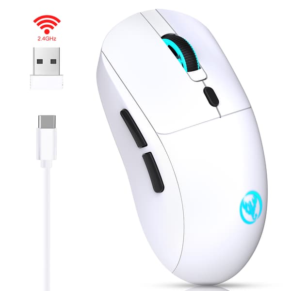 Trådlös Mus - Uppladdningsbar 2,4G White White