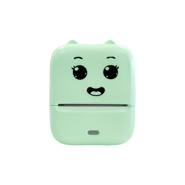 Mini Bluetooth-etikettskrivare, portabel USB-skrivare 203 dpi med självhäftande rullar för Apple och Android Green Green