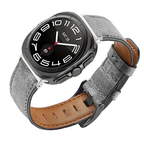 Rem i ægte læder til Samsung Watch 7 (Ultra 47mm) - Grå