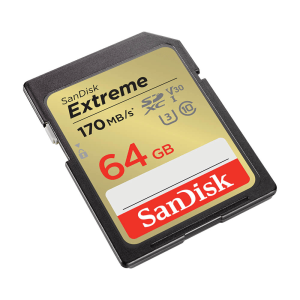 SANDISK SDXC Extreme 64GB 170MB/s UHS-I C10 V30 U3