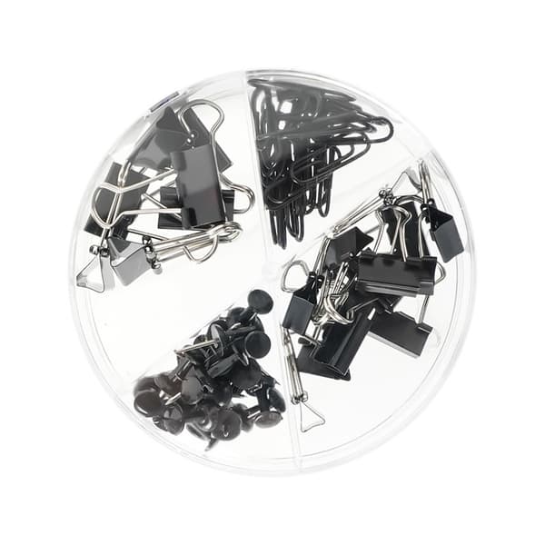 Kombinationsset med Gem, Pappersklämmor och Häftstift - Kontorsmaterial Black Black