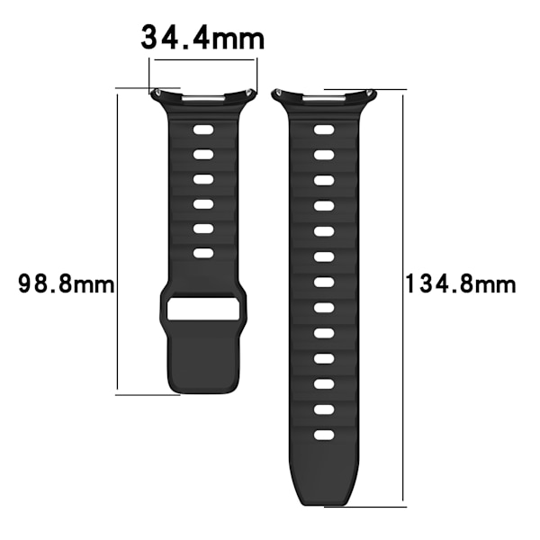 Samsung Watch Ultra 47 mm fyrkantigt spänne silikon klockarmband Svart