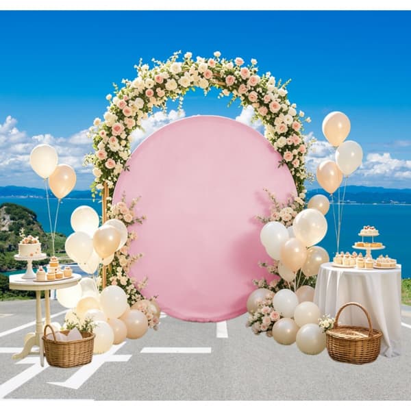 Baggrundscover til bryllup strækbart polyester til modeshow og fest – rektangulært mælke-silke finish, passer 150cm x150cm x0.3cm, tætsiddende og rynk Pink