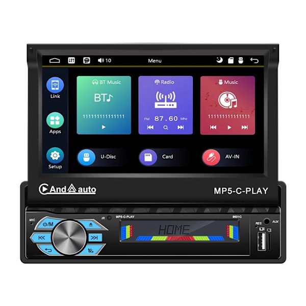 Bilskærm 9.0" Podofo A3012 Carplay&Android Auto, Bluetooth, GPS, WIFI, USB
