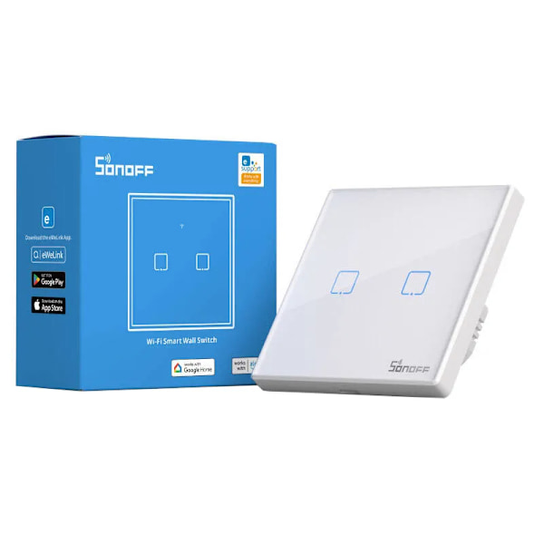 Smart Switch WiFi + RF 433 Sonoff T2 EU TX (2-kanavainen) päivitetty