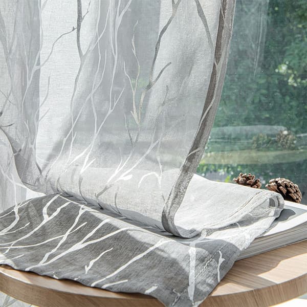 Set med 2 Konst Trädgren Silver Varmstämpling Skira Gardiner - Stångficka Grey S Grey S