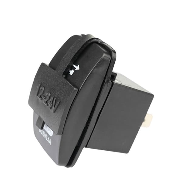 Pyöristetty kaksois-USB-autolaturi Black+Blue Black+Blue
