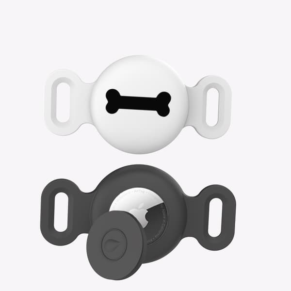 Beskyttende silikoneetui til Apple AirTag Pet Tracker Black+White S Black+White S