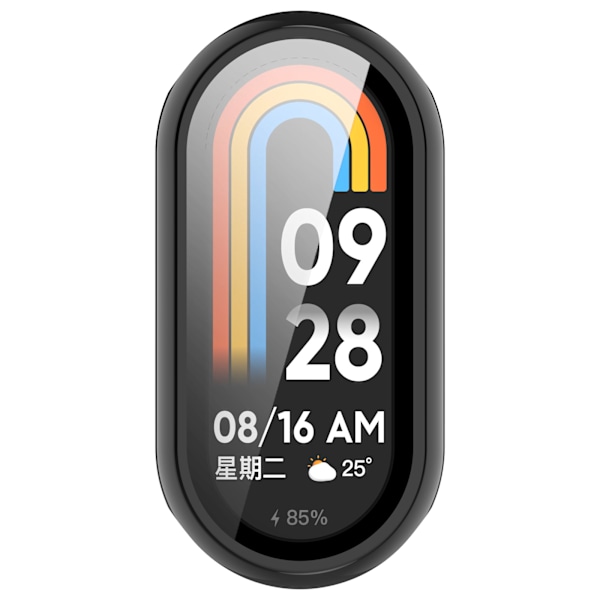 Xiaomi Mi Band 9/9 NFC-fodral med skärmskydd i härdat glas Svart