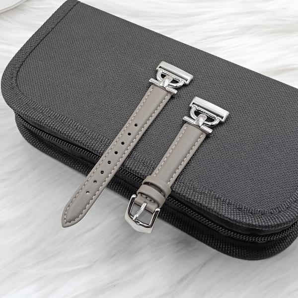 Armband i äkta läder för Fitbit Versa 4/3/Sense - Grå