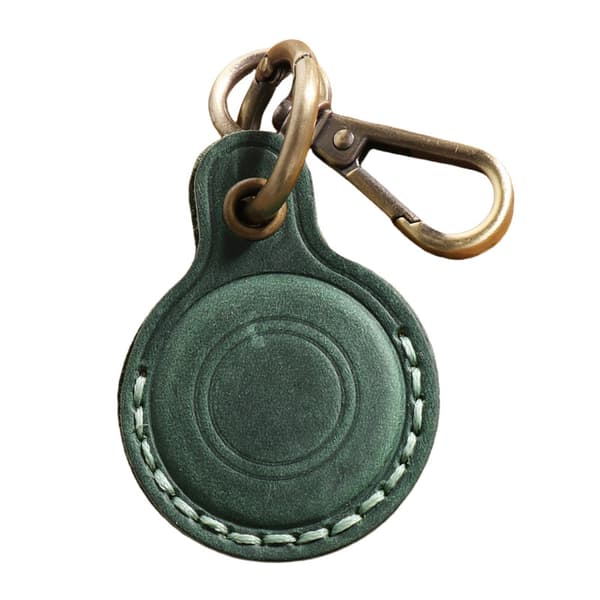 Premium Läderfodral för Apple AirTag Green Green