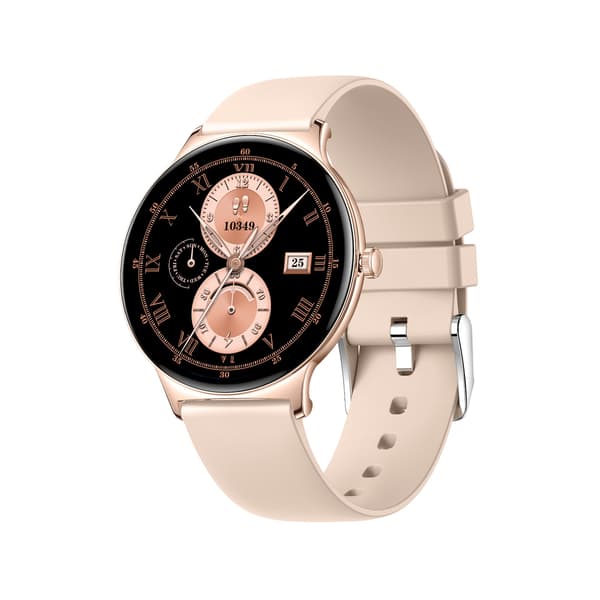 Multifunktionelt smartwatch med Bluetooth-opkald og sundhedsovervågning Guld
