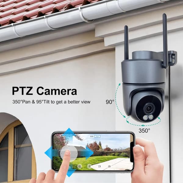 ICSEE App 3MP Smart WiFi Panorering Tilt Säkerhetskamera med Molnlagring och Människspårning 128 128