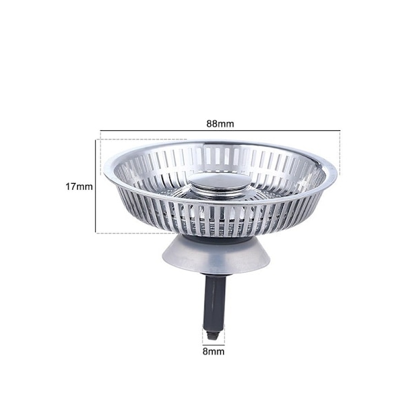 Rustfrit stål vask si med paraplyprop - Køkkenvask kurvfilter