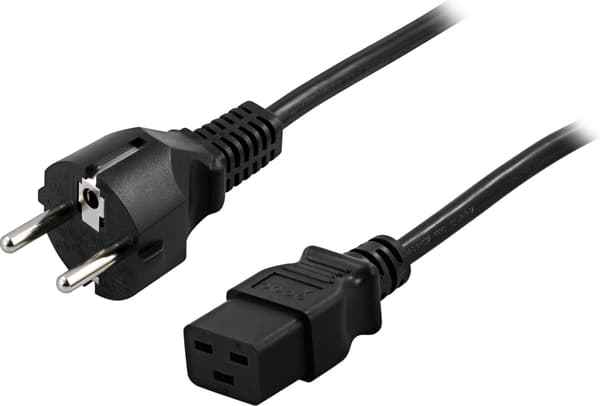 Device cable, 16A, straight CEE 7/7 - straight IEC C19, 3m