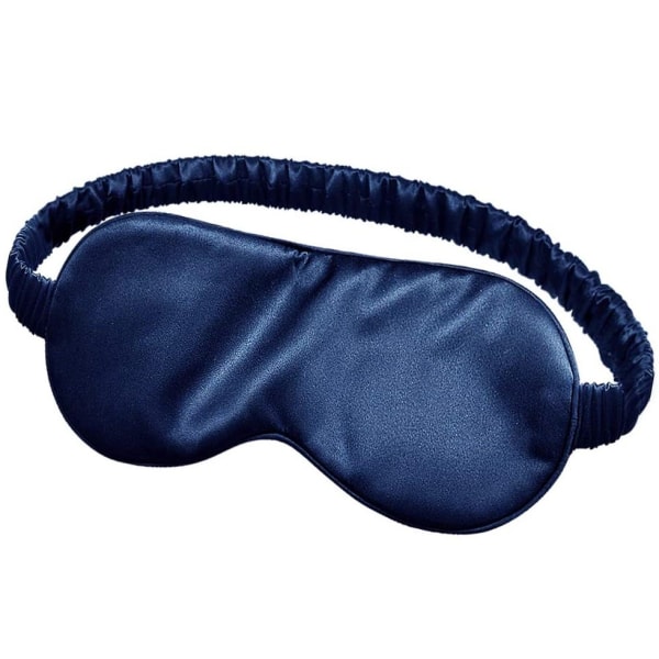 Sovmask av silke Mörkblå
