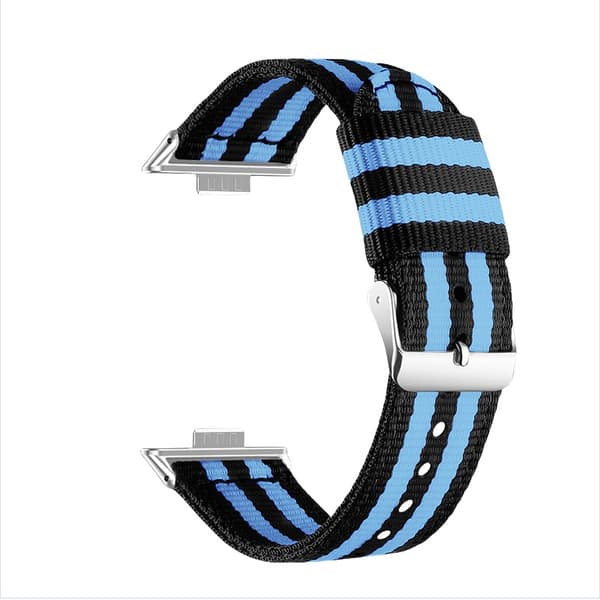 Stilfuld nylonrem til Huawei Fit 3/4/4 Pro Black+Blue Black+Blue