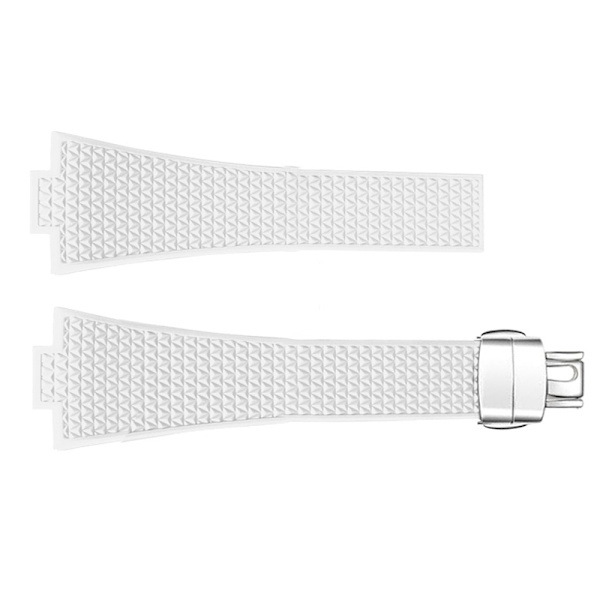 Klockarmband i Silikon med Silverspänne - Vit Vit 11 mm