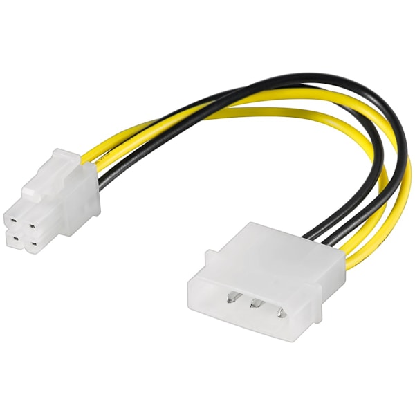 Strömkabel/adapter för pc:ar, 5,25-kontakt till ATX12 P4, 4 stift