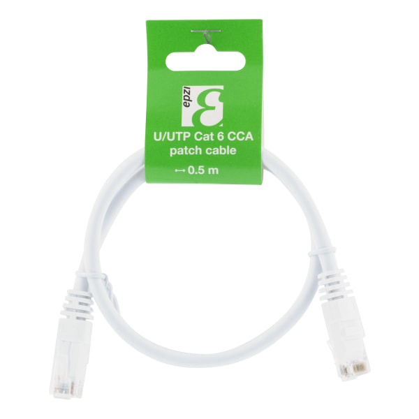 U/UTP Cat6 patch cable, CCA, 0.5m, 250MHz, white